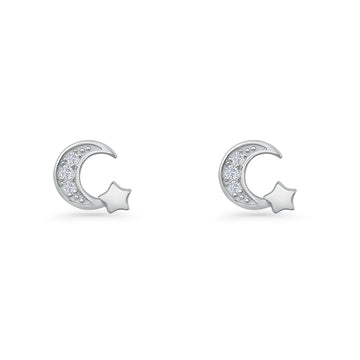 Crescent Moon & Star Earrings